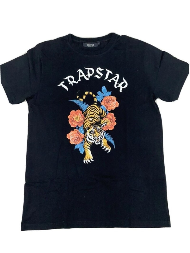 Trapstar Tiger T- Shirt μπλουζακια ανδρικα μαυρα Greece | AE29-986