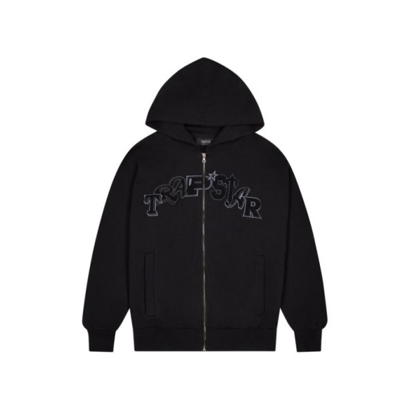 Trapstar Wildcard Chenille Zip Hoodie Set ανδρικα μαυρα Greece | SC22-275