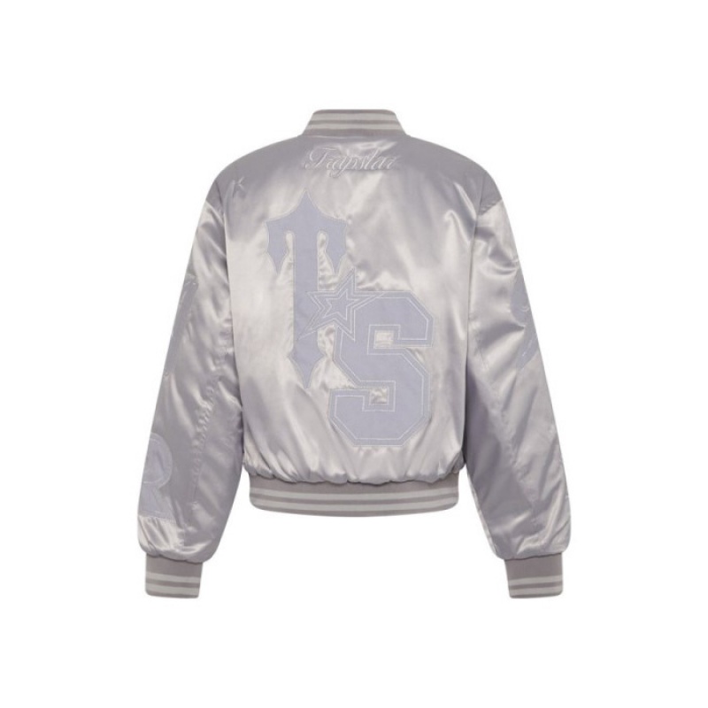 Trapstar Wildcard Stadium Jacket Μπουφαν γυναικεια ασημι Greece | WY62-696