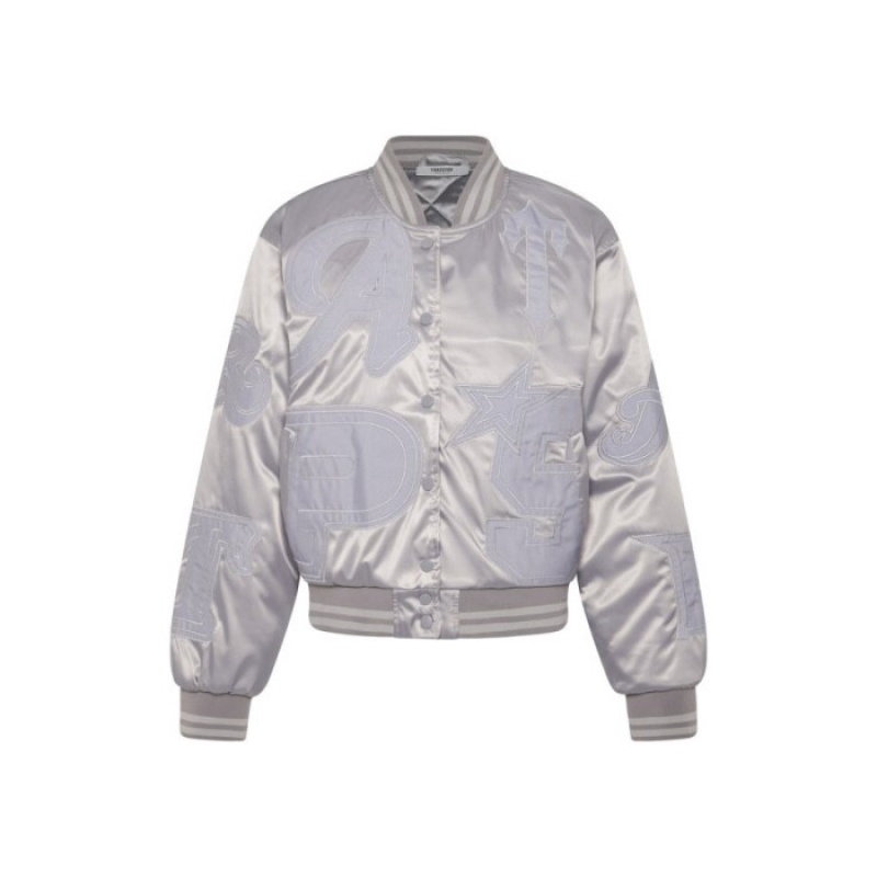 Trapstar Wildcard Stadium Jacket Μπουφαν γυναικεια ασημι Greece | WY62-696