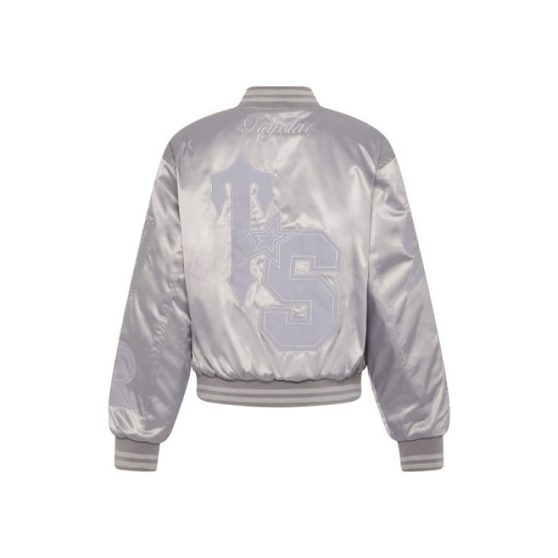 Trapstar Wildcard Stadium Jacket εξωτερικά ενδύματα ανδρικα ασημι Greece | AF14-623