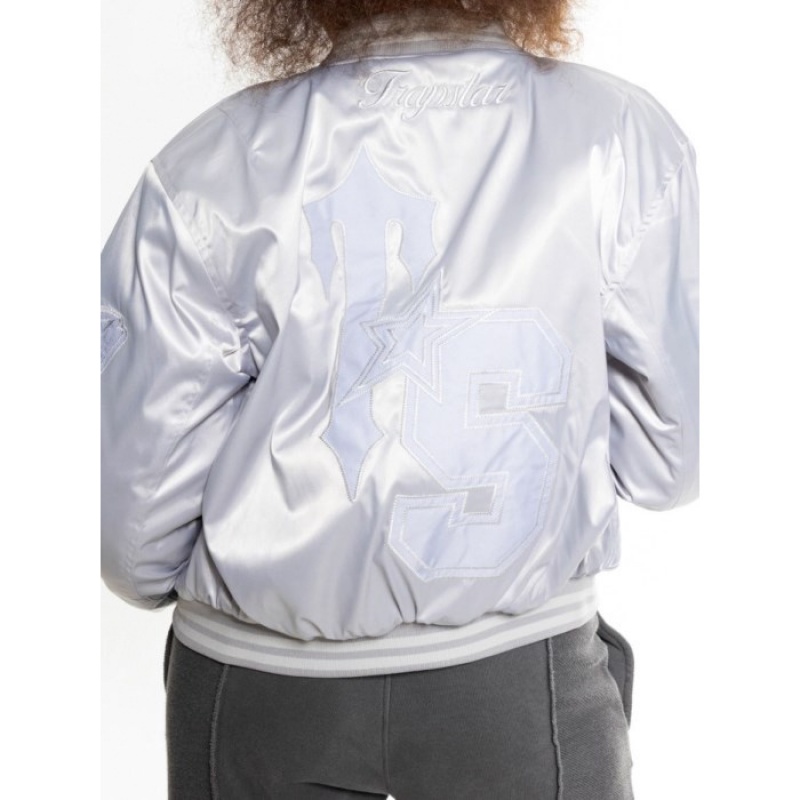 Trapstar Wildcard Stadium Jacket εξωτερικά ενδύματα ανδρικα ασημι Greece | AF14-623