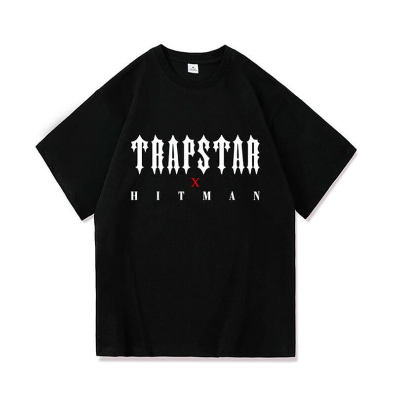 Trapstar X Hitman μπλουζακια ανδρικα μαυρα Greece | BR07-128