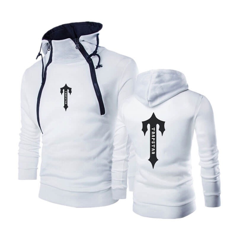 Trapstar Zip Up Φουτερ με Κουκουλα ανδρικα ασπρα Greece | CU19-176